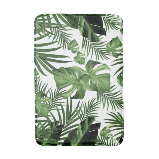 Tropisches Dschungel-Blätter Muster #12 (2020 Edit Badematte (Vorderseite Vertikal)