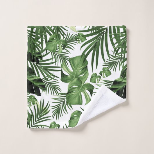 Tropisches Dschungel-Blätter Muster #12 (2020 Edit Badhandtuch Set (Waschlappen)