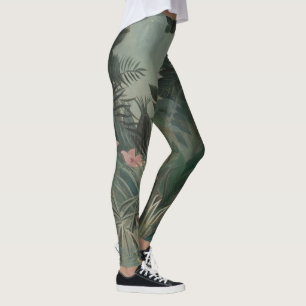 Tropisches Dschungel-Blume Rousseau-Gemälde Leggings