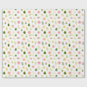 Tropisches Dschungel-Blumenmuster Geschenkpapier (Flach)