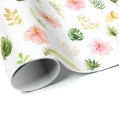 Tropisches Dschungel-Blumenmuster Geschenkpapier (Rolleneckpunkt)