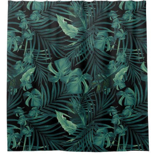 Tropisches Dschungel-Nachtprogramm 1 - Wiederholun Duschvorhang (Vorderseite)
