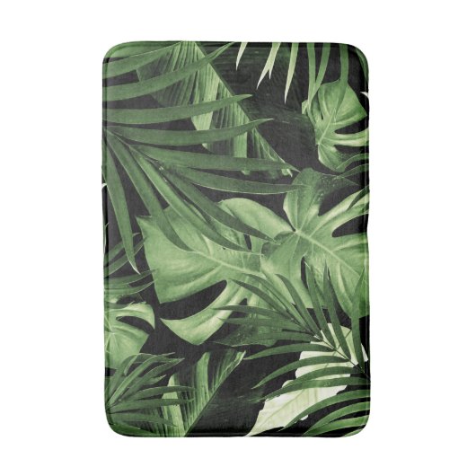 Tropisches Dschungel-Night-Blätter-Muster Nr. 5 Badematte (Vorderseite Vertikal)