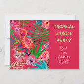 Tropisches Dschungel-Party mit Flamingo Einladung (Vorderseite)