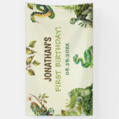 Tropisches Dschungel Reptile Kindergeburtstag Part Banner (Vertikal)