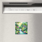 Tropisches Dschungel-Wasserfall-Orchideen-Paradies Magnet (In Situ (Geschirrspüler))
