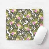 Tropisches Dschungelblätter- und Hibiskus-Muster Mousepad (Mit Mouse)