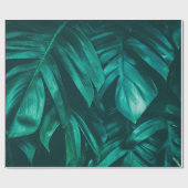 Tropisches Dschungelblättern, dunkelgrüne Blattnat Geschenkpapier (Flach)