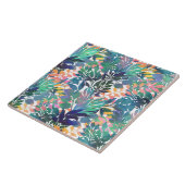 Tropisches Dschungelblättern Wasserfarbenwelt Fliese (Seite)