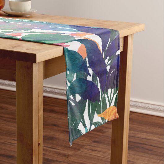 Tropisches Dschungelblättern Wasserfarbenwelt Mittelgroßer Tischläufer (Beispiel)