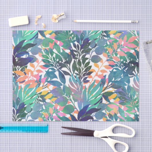 Tropisches Dschungelblättern Wasserfarbenwelt Seidenpapier (Handwerk)