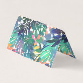 Tropisches Dschungelblättern Wasserfarbenwelt Visitenkarten (Rückseite)