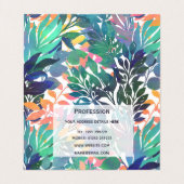 Tropisches Dschungelblättern Wasserfarbenwelt Visitenkarten (Innenseite Aufgefaltet)