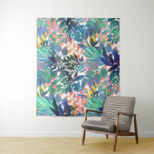 Tropisches Dschungelblättern Wasserfarbenwelt Wandteppich (Beispiel)