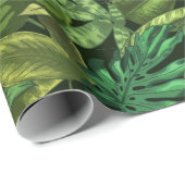 Tropisches Dschungelgrün  Geschenkpapier (Rolleneckpunkt)