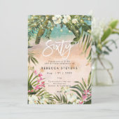 Tropisches Dschungellicht 60 60 Geburtstag Einladung (Stehend Vorderseite)