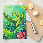Tropisches Dschungelparadies Design Geschirrtuch (Viertel Falte)