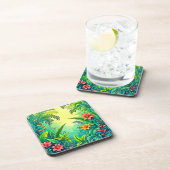 Tropisches Dschungelparadies Design Getränkeuntersetzer (Rechte Seite)