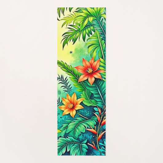 Tropisches Dschungelparadies Design Yogamatte (Vorderseite)