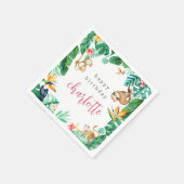 Tropisches Dschungeltiere Kindergeburtstag Party Serviette (Ecke)