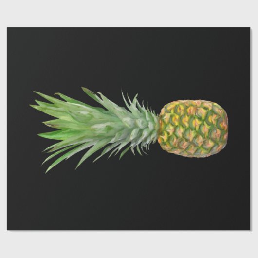 Tropisches Elegant Gelbe Ananas Geschenkpapier (Flach)