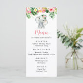 Tropisches Elephant Girl Showmenü Menükarte (Stehend Vorderseite)