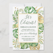 Tropisches Elopement Hochzeitsempfang Party Einladung (Vorderseite)