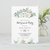 Tropisches Eukalyptus Greenerity Retirement Party Einladung (Stehend Vorderseite)