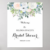 Tropisches Eukalyptus Grünes Brautparty Willkommen Poster (Vorne)