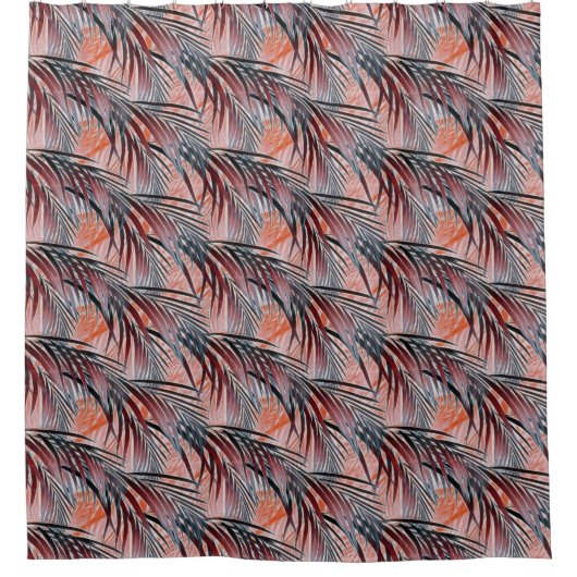 Tropisches Exotisches Palmmuster Blätter Surreal M Duschvorhang (Vorderseite)