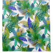 Tropisches Farn-, Palmen- und Bananen-Blätter Duschvorhang (Vorderseite)