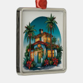 TROPISCHES FESTIVES CHRISTMAS STRANDHAUS ORNAMENT AUS METALL (Rechts)