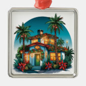 TROPISCHES FESTIVES CHRISTMAS STRANDHAUS ORNAMENT AUS METALL (Vorne)