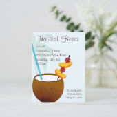 Tropisches Fiesta, Cocktail-Party Einladung (Stehend Vorderseite)