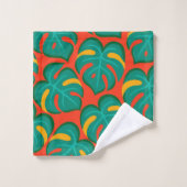 Tropisches Fiesta-Muster Badhandtuch Set (Waschlappen)
