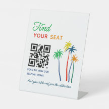 Tropisches Finde-deinen-Platz-QR-Code-Hochzeit