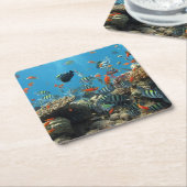 Tropisches Fisch-Chaos Rechteckiger Pappuntersetzer (angewinkelt)