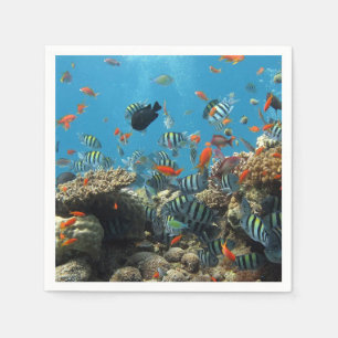 Tropisches Fisch-Chaos Serviette