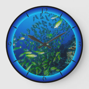 Tropisches Fisch-Great Barrier Reef Korallenmeer Große Wanduhr