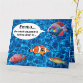 Tropisches Fischaquarium Geburtskarte Karte (Gelbe Blume)