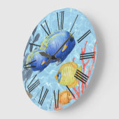 Tropisches Fischaquarium Große Wanduhr (Winkel)