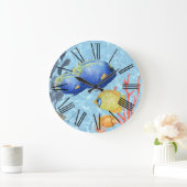 Tropisches Fischaquarium Große Wanduhr (Zuhause)