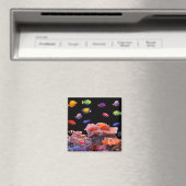 Tropisches Fischbild für Square-Magnet Magnet (In Situ (Geschirrspüler))