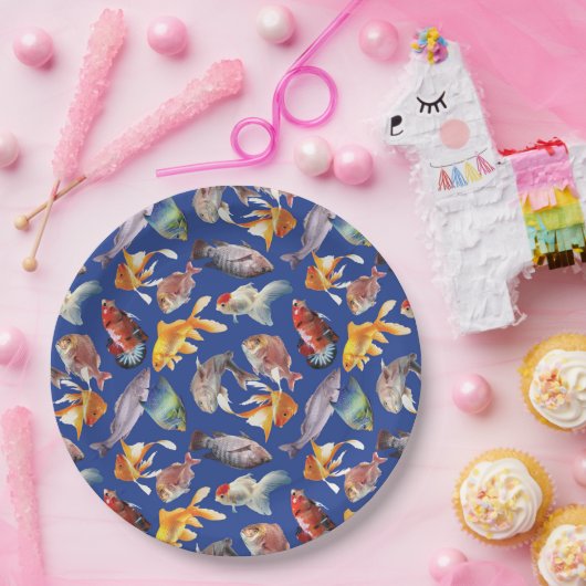 tropisches Fischmuster Pappteller (Party)