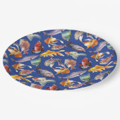 tropisches Fischmuster Pappteller (Schrägansicht)