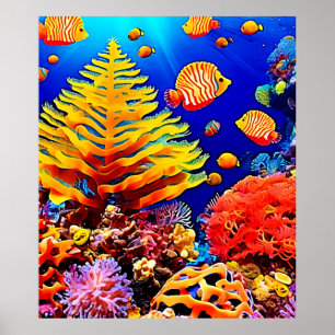 Tropisches Fischriff Unterwasser Poster