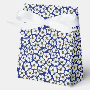 Tropisches Flair Blumenprint auf Blau Geschenkschachtel