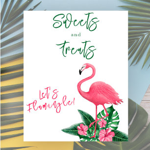 Tropisches Flamingo Babydusche Süßigkeiten und Lec Poster