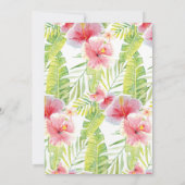 Tropisches Flamingo, Babydusche zum Thema Hibiskus Einladung (Rückseite)