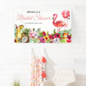 Tropisches Flamingo Beach Brautparty Banner (Insitu)